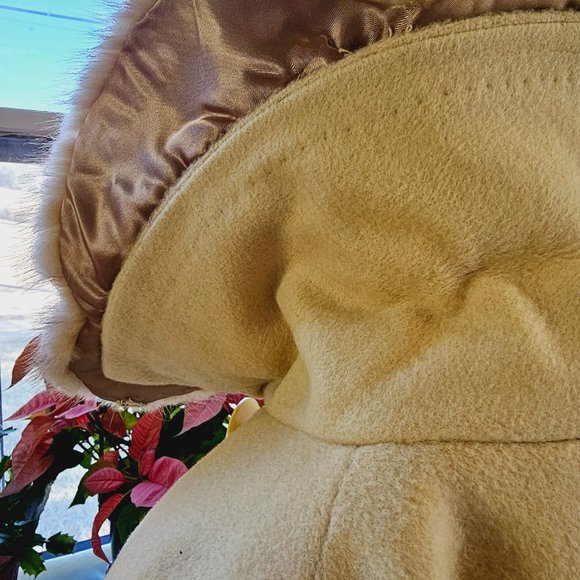 Vintage Fur Collar 1950's Swing Coat with Fur Collar, 100% Virgin Wool, MCM - Picture 10 of 16